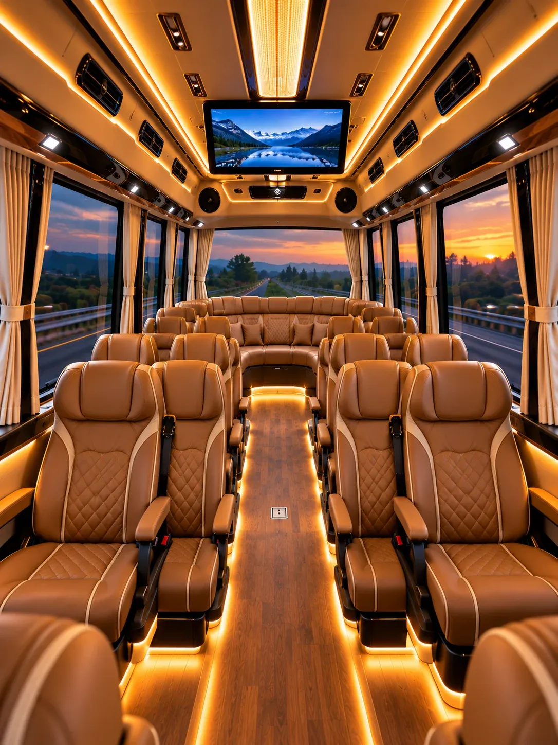 16-Seater Tempo Traveller Interior